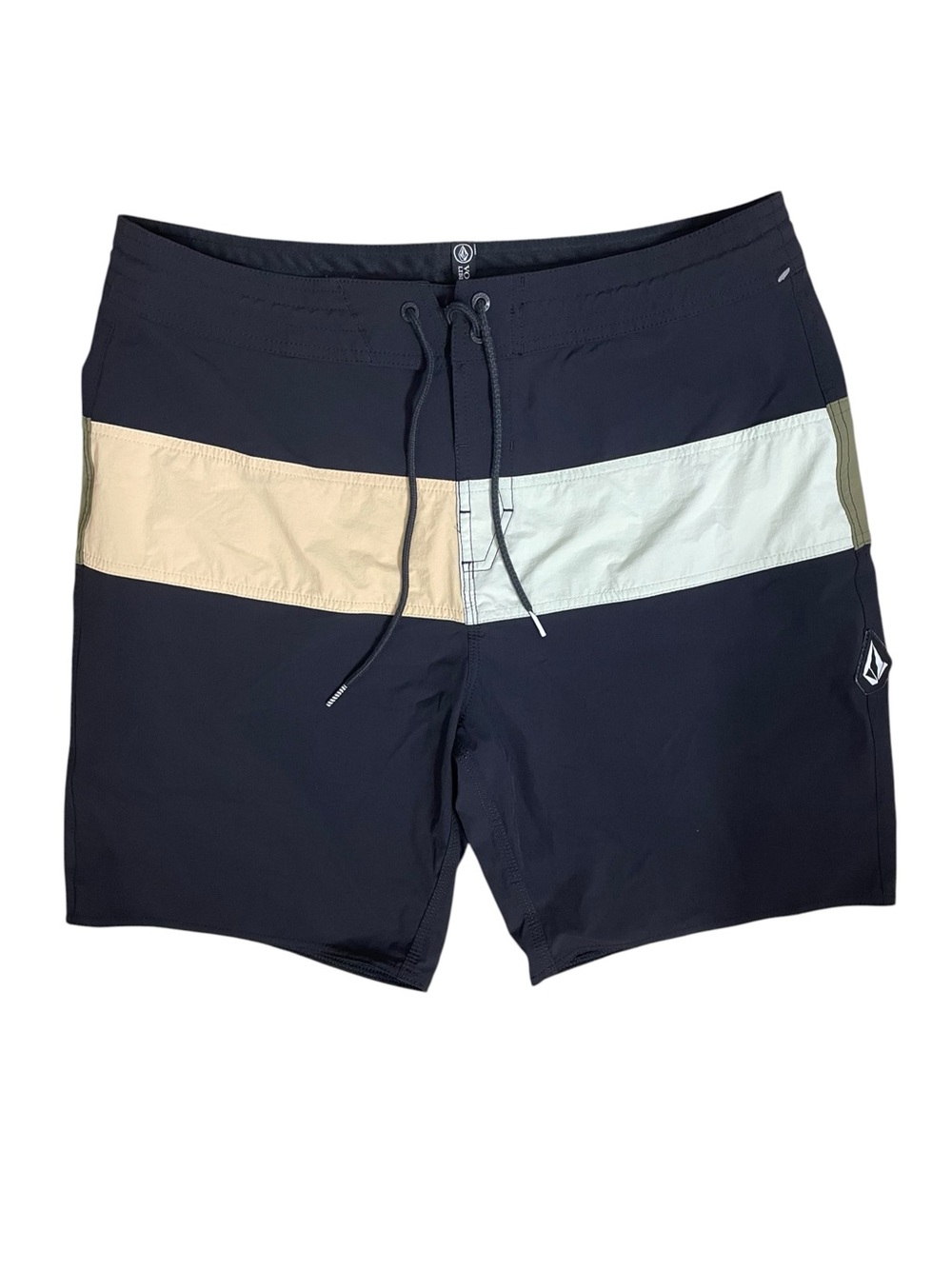 Volcom Liberators Colorblock Boardshorts Men Size 34 Black Stretch Swim Shorts